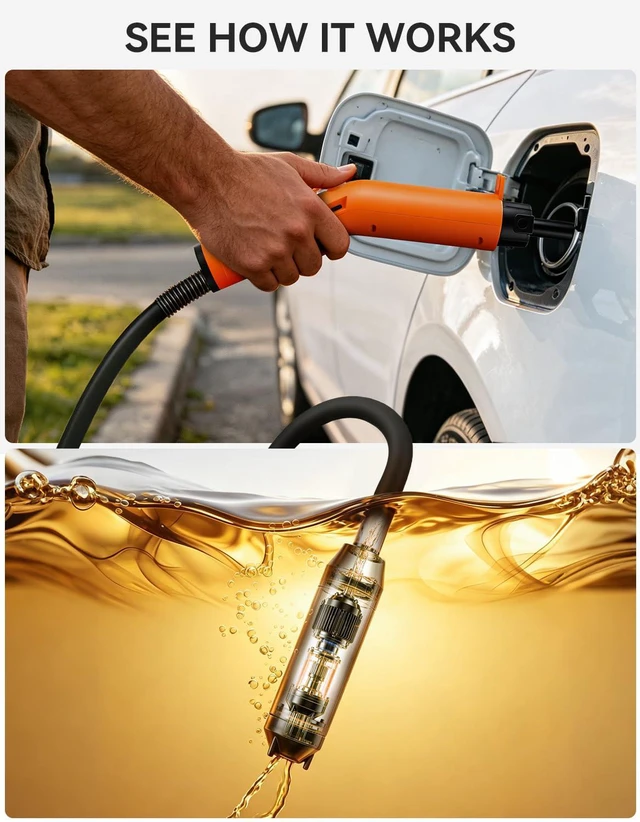 Alt view image 2 of 7 - Fuel Transfer Pump 3GPM, Siphon Pump for Gasoline and Diesel | Battery Powered, Ultra-Fast-Flow structure, Cold-resistant Hose, Broad Equipment Compatibility, Gift-ready Packaging