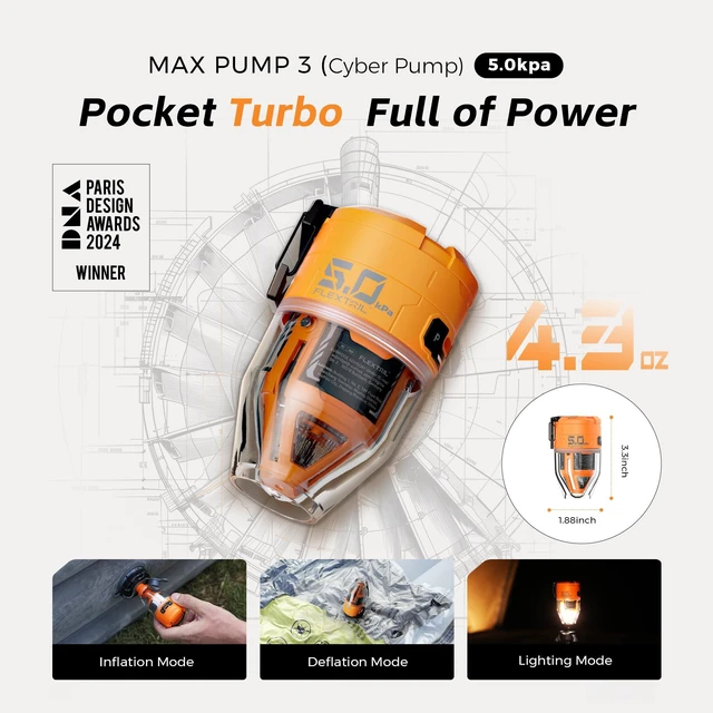 Alt view image 3 of 7 - Air Pump for Inflatables Max Pump 3, 5Kpa Portable Air Pump | 500L/min Air Mattress Pump with Camping Light,Portable Inflator for Inflatable Pillows Swim Rings Air Bed Boats