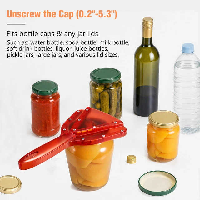 Alt view image 6 of 7 - Patented Jar Opener, Ideal for Weak Hands & Seniors with Arthritis | Effortlessly Opens 0.2"-5.3" Stubborn Lids & Screw Bottle Caps, Handheld Manual, Durable 304 Stainless Steel (Blue)