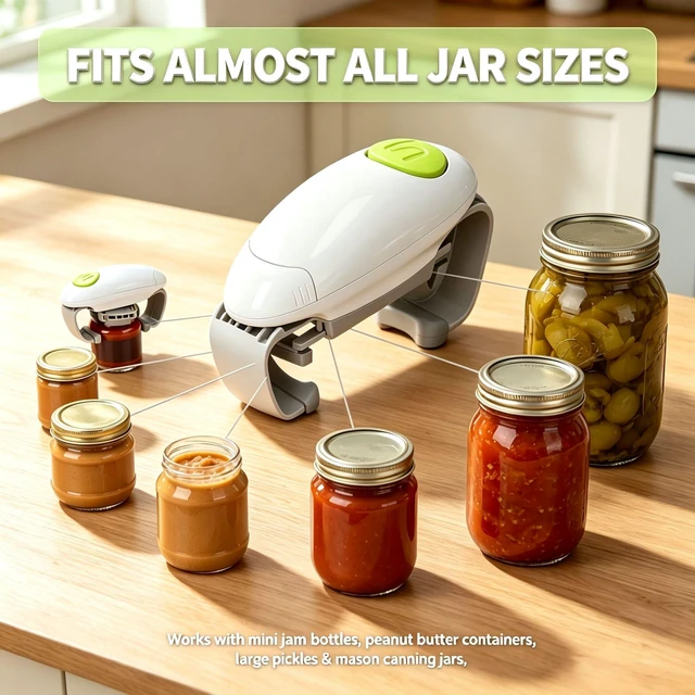 Alt view image 6 of 7 - Electric Jar Opener, Automatic One-Touch Jar Opener with Upgraded Dual-Grip, 3-Second Fast Motor Kitchen Gadget for Seniors with Arthritis and Weak Hands