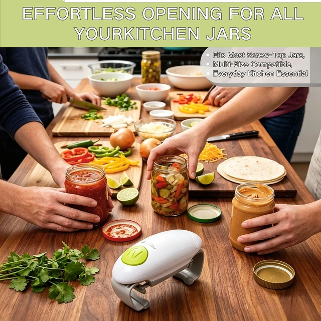 Alt view image 4 of 7 - Electric Jar Opener, Automatic One-Touch Jar Opener with Upgraded Dual-Grip, 3-Second Fast Motor Kitchen Gadget for Seniors with Arthritis and Weak Hands