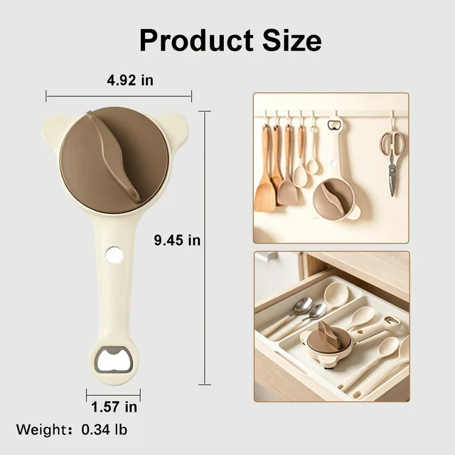 Alt view image 3 of 6 - 4-in-1 Jar Opener for Seniors & Arthritic Hands (Beige)