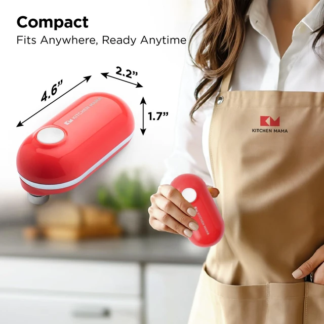Alt view image 3 of 6 - Mini Plus Rechargeable Electric Can Opener, Red | USB-C Charging, Hands-Free Auto Stop, Cordless Smooth Edge, Compact for Travel, Perfect for Seniors with Arthritis