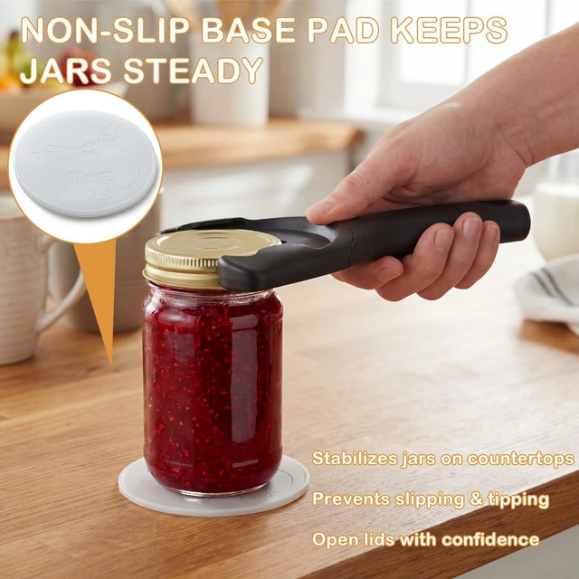 Alt view image 2 of 6 - Jar Opener for Weak Hands Non-slip Base Pad Jar Lid Opener for Seniors with Arthritis Heavy-duty Grip for Stuck Jars and Tight Lids Kitchen Gift for Parents