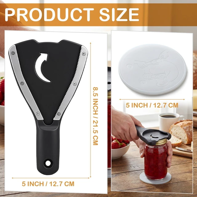 Alt view image 4 of 6 - Jar Opener for Weak Hands Non-slip Base Pad Jar Lid Opener for Seniors with Arthritis Heavy-duty Grip for Stuck Jars and Tight Lids Kitchen Gift for Parents