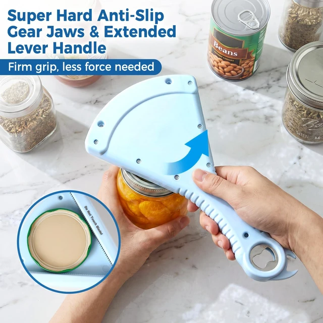 Alt view image 3 of 7 - 3-in-1 Multi Function Jar Opener, for Seniors, Weak Hands, Arthritis | non-slip, ergonomic handheld effortless opener, fits most lids, ABS body with hardened steel, suit for limited strength