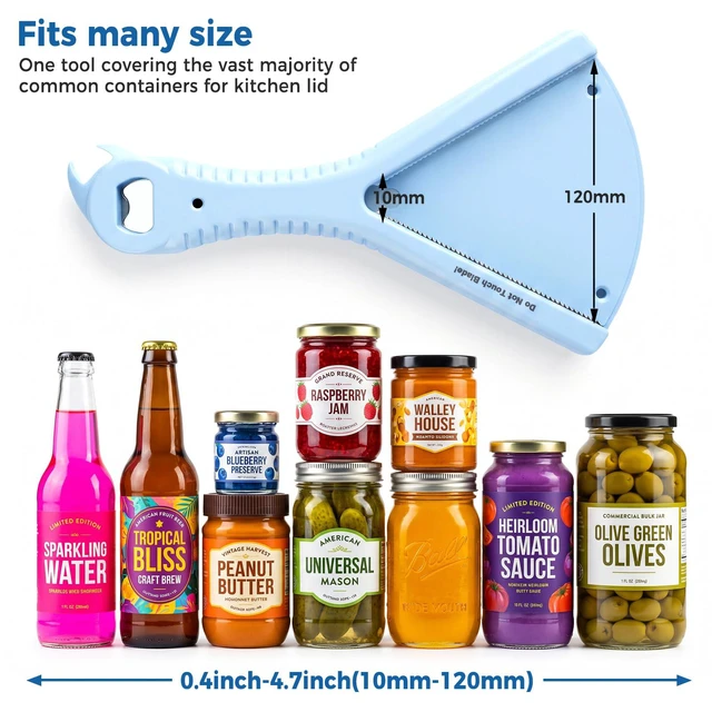 Alt view image 4 of 7 - 3-in-1 Multi Function Jar Opener, for Seniors, Weak Hands, Arthritis | non-slip, ergonomic handheld effortless opener, fits most lids, ABS body with hardened steel, suit for limited strength