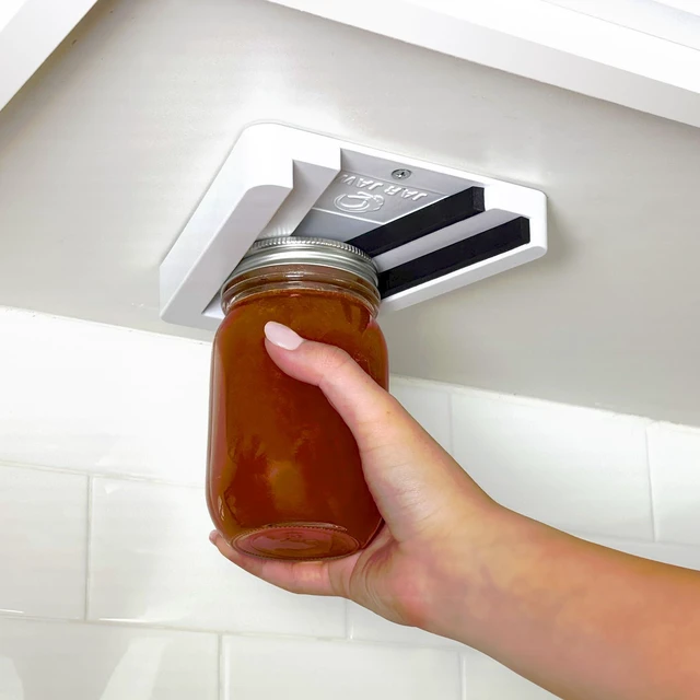 Main image of Jar Opener | Under Cabinet Jar Opener & Jar Closer for Weak Hands, Seniors, Arthritis, & One-Handed Use | Effortless Grip Jar, Bottle & Lid Opener | Kitchen Gadget Gift | Made in USA