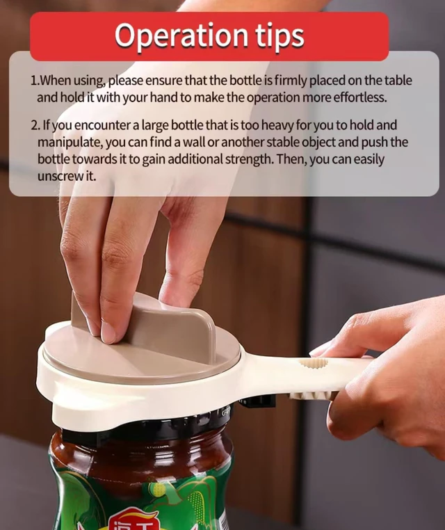 Alt view image 5 of 7 - 2026 New 4-In-1 Jar Opener, Adjustable Stainless Steel Lid OpenerNon-Slip Grip For Seniors & Arthritis Sufferers And Weak Hands, For Jars, Bottles, Cans & Beer Caps Ideal (Black)(2pc)