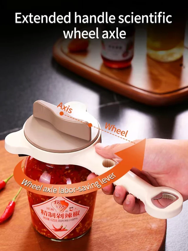 Alt view image 6 of 7 - 2026 New 4-In-1 Jar Opener, Adjustable Stainless Steel Lid OpenerNon-Slip Grip For Seniors & Arthritis Sufferers And Weak Hands, For Jars, Bottles, Cans & Beer Caps Ideal (Black)(2pc)