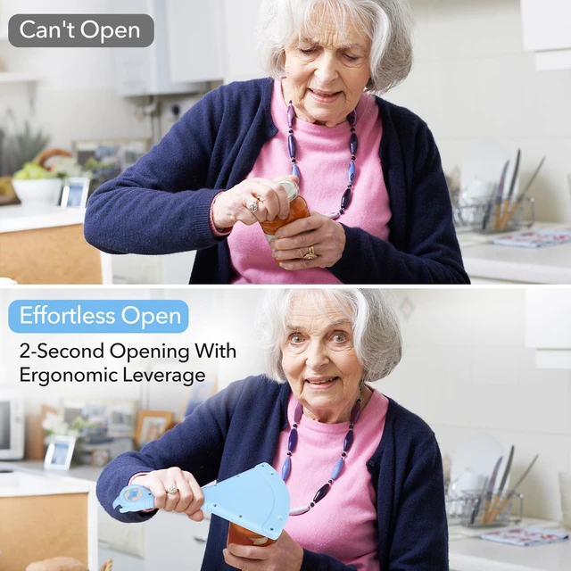 Alt view image 3 of 7 - Jar Bottle Opener for Seniors Weak Hands or Arthritis, 3-In-1 for Twist-on Lid, Water Bottle, Pull-Tab Can, Easy Grip 0.6-5.5 Inch Cap No Slip, Medicine Opener Office RV Travel, Elderly Caregiver Aid