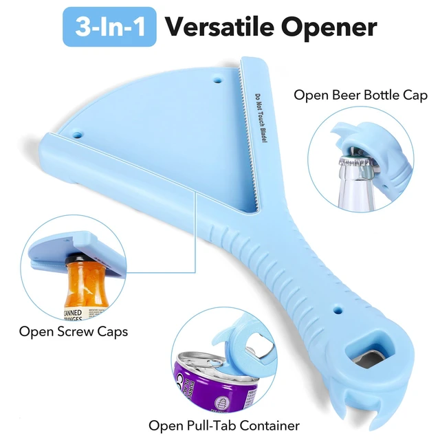 Alt view image 4 of 7 - Jar Bottle Opener for Seniors Weak Hands or Arthritis, 3-In-1 for Twist-on Lid, Water Bottle, Pull-Tab Can, Easy Grip 0.6-5.5 Inch Cap No Slip, Medicine Opener Office RV Travel, Elderly Caregiver Aid