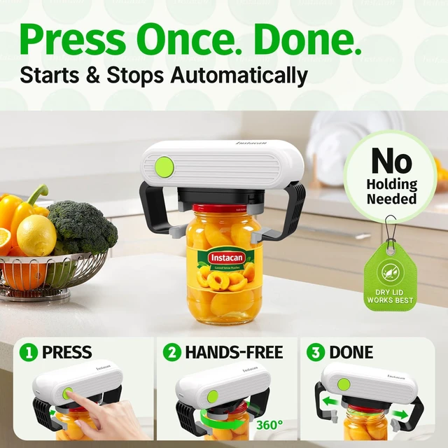Alt view image 2 of 7 - Effortless Electric Jar Opener Easy Opens Twist-Lid, One Handed Automatic Jar Opener for Weak Hands & Seniors with Arthritis, Battery Operated Essential Kitchen Gadgets Gift for Home