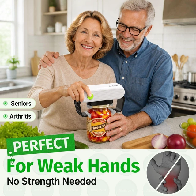 Alt view image 3 of 7 - Effortless Electric Jar Opener Easy Opens Twist-Lid, One Handed Automatic Jar Opener for Weak Hands & Seniors with Arthritis, Battery Operated Essential Kitchen Gadgets Gift for Home
