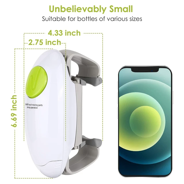Alt view image 5 of 6 - Electric Jar Opener, Kitchen Gadget Strong Tough Automatic Jar Opener For New Sealed Jars,The Hands Free Jar Opener with Less Effort to Open (White)