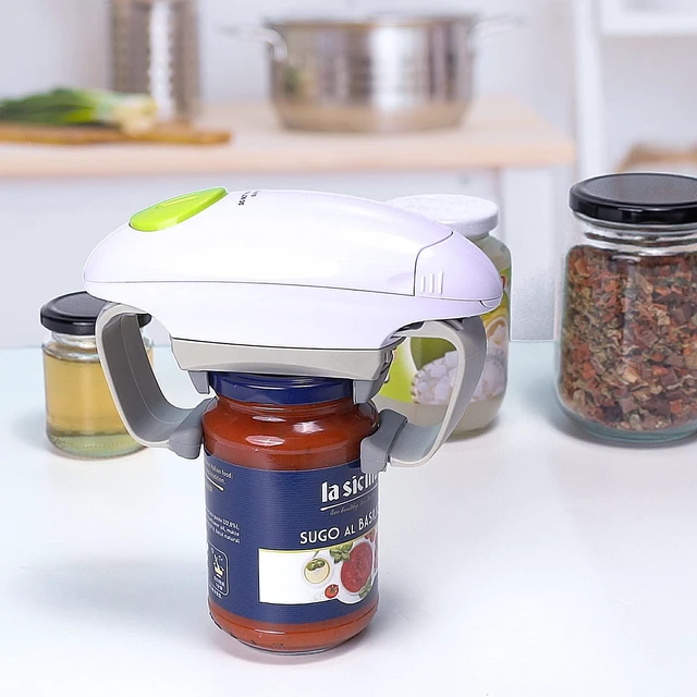 Alt view image 6 of 6 - Electric Jar Opener, Kitchen Gadget Strong Tough Automatic Jar Opener For New Sealed Jars,The Hands Free Jar Opener with Less Effort to Open (White)