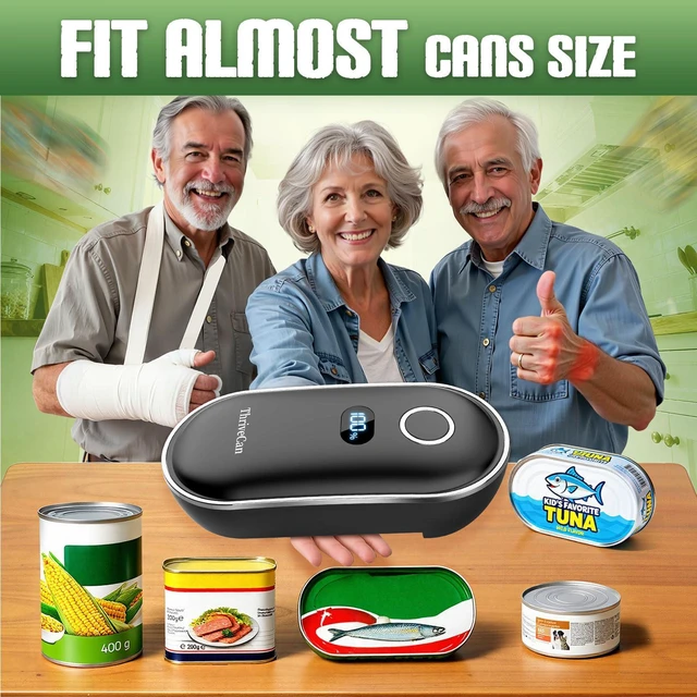 Alt view image 4 of 7 - Rechargeable Electric Can Opener, Automatic Hands Free, Black | One Touch, Smooth Edge Side Cut, Minimal Effort, Fits Most Cans