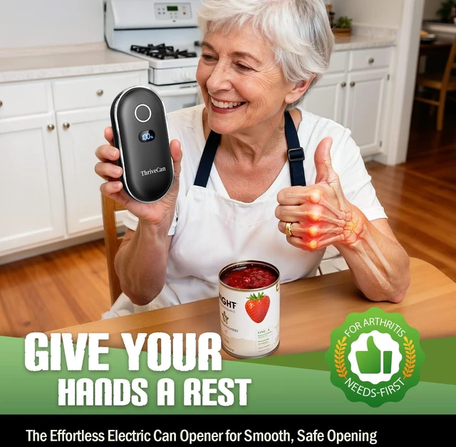 Alt view image 7 of 7 - Rechargeable Electric Can Opener, Automatic Hands Free, Black | One Touch, Smooth Edge Side Cut, Minimal Effort, Fits Most Cans