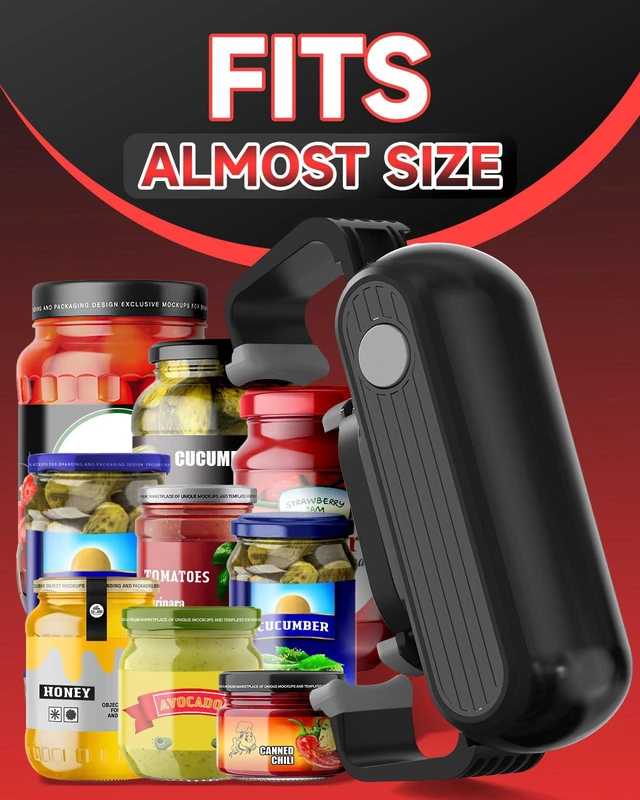 Alt view image 4 of 7 - Electric Jar Opener for Seniors with Arthritis, Automatic Jar Opener for Weak Hands, High Torque Battery Operated Bottle Opener, Hands Free Jar Opener Kitchen Gadget for Screw-Top Glass Jars