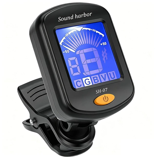Main image of Guitar Tuner,Clip-On Tuner Model SH-07 Tuners,for Acoustic Electric Guitar, Bass, Ukulele, Violin,banjo Tuning (Black, 1-Pack Tunrer)
