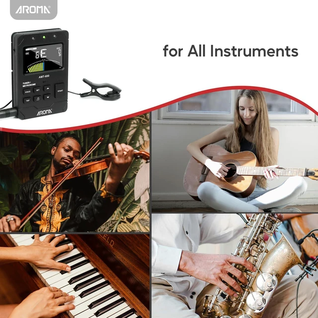 Alt view image 6 of 7 - Digital Metronome Tuner Rechargeable for All Instruments with Guitar Bass Violin Ukulele Chromatic and Wind Instruments Tuning Modes