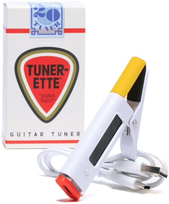 Main image of Clip-On Guitar Tuner | Electric, Acoustic, and Bass Guitars, Ukuleles, USB C Rechargeable, Precision Tuning, Retro Rockstar Twist