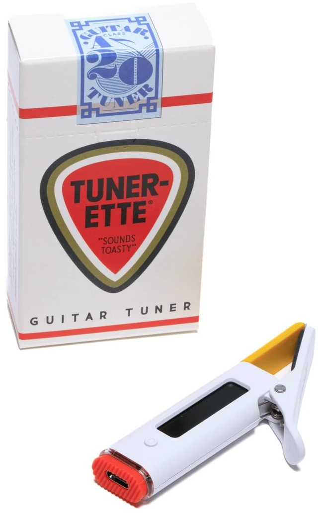 Alt view image 3 of 7 - Clip-On Guitar Tuner | Electric, Acoustic, and Bass Guitars, Ukuleles, USB C Rechargeable, Precision Tuning, Retro Rockstar Twist