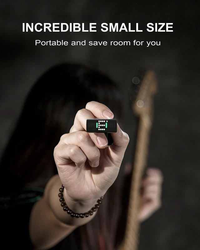 Alt view image 3 of 7 - Guitar Tuner, Guitar Tuner Clip on-Accurate Chromatic, Bass Guitar Tuner with LED Display for Acoustic Guitar, Electric Guitar, Mandolin, Banjo, Ukulele, Violin Tuner Clip on 1 Pack