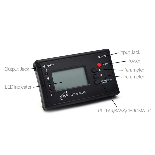 Alt view image 4 of 6 - Chromatic Tuner for Guitar Electric Bass Mandolin Ukulele Violin Banjo Cello