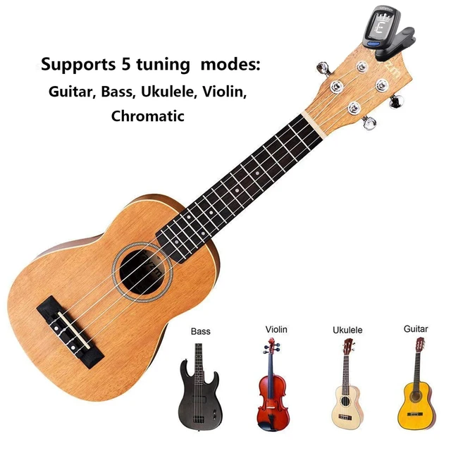 Alt view image 4 of 7 - Clip On Guitar Tuner For All Instruments, Ukulele, Guitar, Bass, Mandolin, Violin, Banjo, LCD Display, 360 Degree Rotating, Fast & Accurate (black)