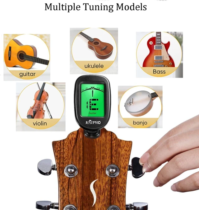 Alt view image 2 of 7 - Guitar Tuner Clip on with Chromatic Tuning Modes, Guitar Tuner for Acoustic/Electric Guitar, Ukulele, Violin, Bass, Banjo