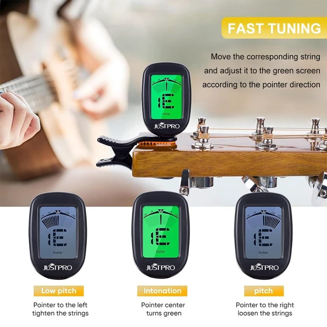 Alt view image 6 of 7 - Guitar Tuner Clip on with Chromatic Tuning Modes, Guitar Tuner for Acoustic/Electric Guitar, Ukulele, Violin, Bass, Banjo