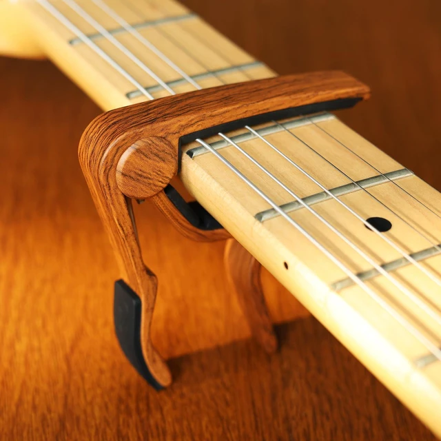 Alt view image 5 of 7 - Guitar Capo for Acoustic Electric Guitars-Rosewood Color with 5 Picks