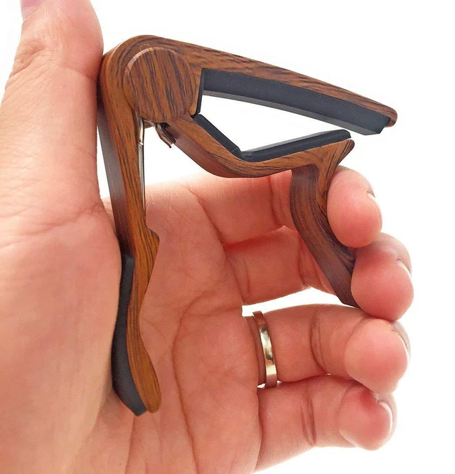 Alt view image 7 of 7 - Guitar Capo for Acoustic Electric Guitars-Rosewood Color with 5 Picks