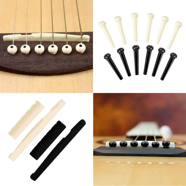 Alt view image 5 of 6 - 60PCS Acoustic Guitar Accessories Kit Including Guitar Strings, Tuner, Capo, 3-in-1 Restring Tool, Pick Holder, Bridge Pins, Nuts & Saddles, Finger Protector, Finger Picks, Fretboard Stickers