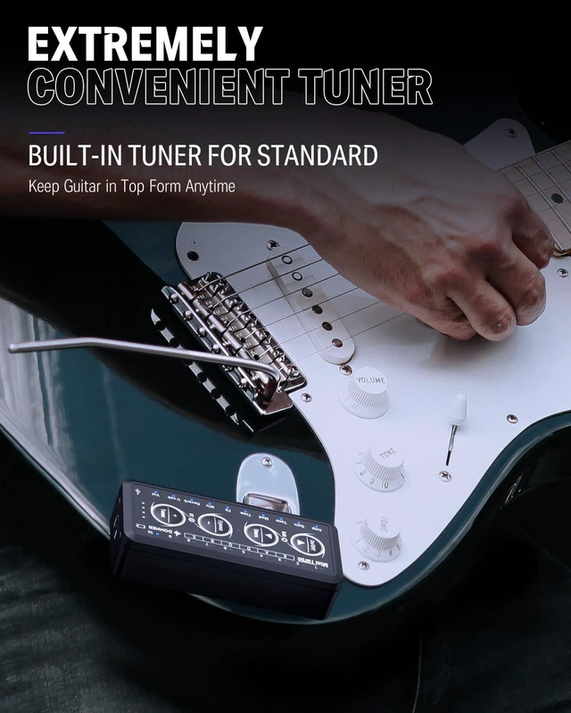 Alt view image 5 of 7 - Guitar Headphone Amp Mini Turbo with Multi Effects & Built in Tuner | 10 Amp Models, 4 effects(Delay, Reverb, Chorus, Phaser), 10 Presets, Rechargeable, Wireless, USB Recording, Silent Practice