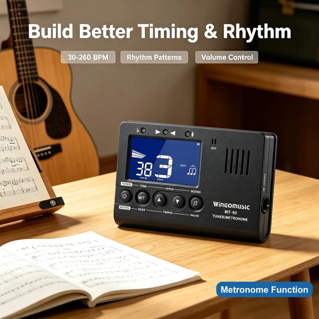 Alt view image 4 of 7 - Digital Metronome Tuner 3in1 for Chromatic/Guitar/Bass/Ukulele/Violin | Pickup & Battery Included, Easy to Use for Practice