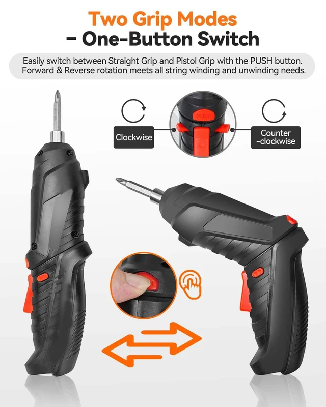 Alt view image 4 of 7 - 250RPM Guitar String Winder Tool with LED Light | Includes String Cutter, Bridge Pin Puller & 6 Picks. Compatible with Electric, Acoustic, Bass & Ukulele guitars.