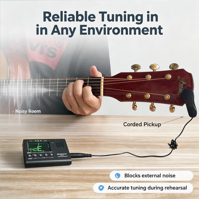 Alt view image 5 of 7 - Digital Metronome Tuner 3in1 for Chromatic/Guitar/Bass/Ukulele/Violin | Pickup & Battery Included, Easy to Use for Practice