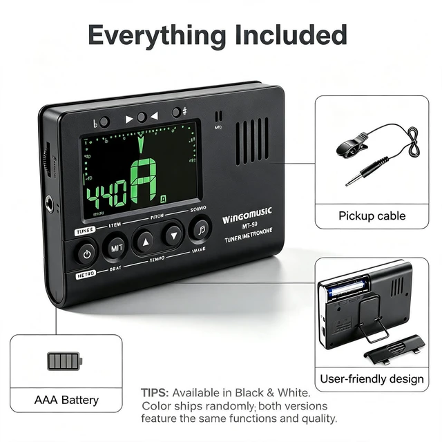 Alt view image 7 of 7 - Digital Metronome Tuner 3in1 for Chromatic/Guitar/Bass/Ukulele/Violin | Pickup & Battery Included, Easy to Use for Practice