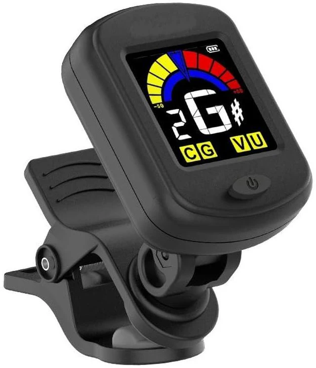 Main image of Rechargeable Clip-on Tuner for Acoustic Guitar & Ukulele,Easy for Beginners |Clear Color Display,Tuning accuracy:±0.5cent,Standard A4: 440Hz,Chromatic Tuner for Bass Mandolin Banjo,Type-C Not Included