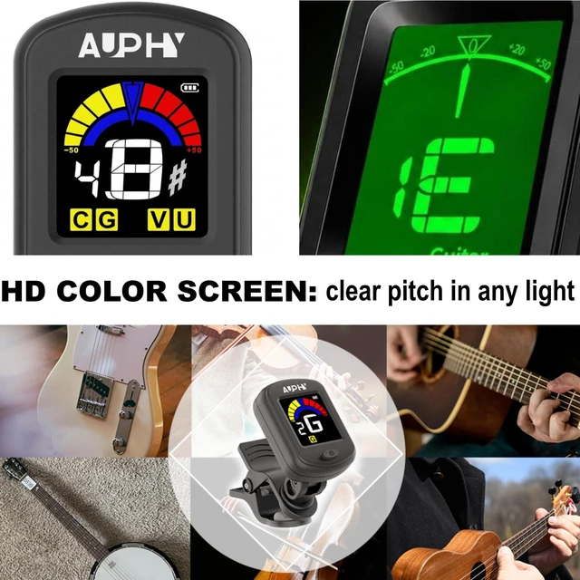 Alt view image 4 of 7 - Rechargeable Clip-on Tuner for Acoustic Guitar & Ukulele,Easy for Beginners |Clear Color Display,Tuning accuracy:±0.5cent,Standard A4: 440Hz,Chromatic Tuner for Bass Mandolin Banjo,Type-C Not Included