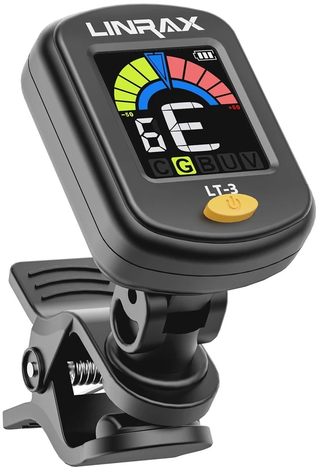 Main image of LT-3 Guitar Tuner Rechargeable, Clip On Tuner with LCD Color Display, Chromatic Tuner for Guitar Bass Ukulele Violin Banjo Mandolin, Digital Tuner for Stringed Instruments, Guitar Accessories
