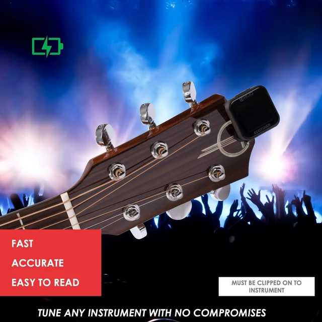 Alt view image 7 of 7 - EcoTuner Clip On Guitar Tuner -Multi-Instrument Clip-On Tuner | Fast Accurate Chromatic Tuner for Acoustic Electric Guitar, Bass, Ukulele, Violin, Mandolin, Banjo