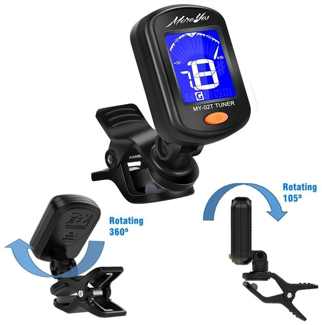 Alt view image 7 of 7 - Guitar Picks Capo Guitar Tuner Clip on for Acoustic Ukelele Bass Classical Guitar