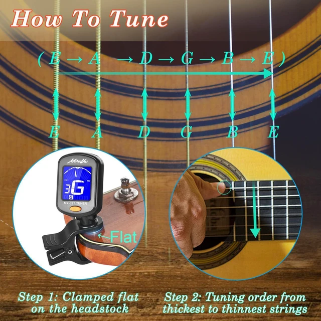 Alt view image 5 of 7 - Guitar Picks Capo Guitar Tuner Clip on for Acoustic Ukelele Bass Classical Guitar