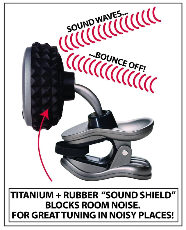 Alt view image 3 of 3 - ST-8 Titanium Rechargeable Guitar Tuner | Rechargeable design; High precision tuning; Clip-on format; Bright display