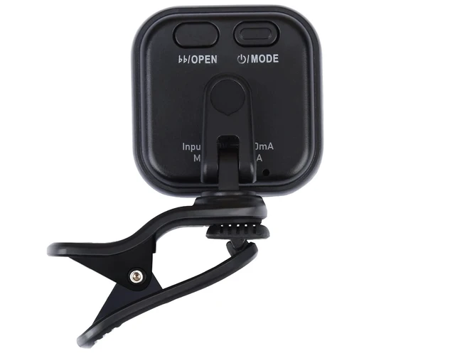 Alt view image 6 of 6 - Flash 2.0 Guitar Tuner Clip On, Rechargeable Guitar Tuner for 6 Strings, Battery and Micro USB Audio Charger Included, 4x3x2 Inches, 1 Count,Black
