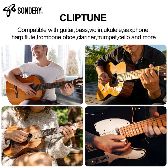 Alt view image 2 of 7 - Rechargeable Clip On Tuner TFT for Guitar Ukulele Violin Banjo | Easy to Read, Extremely Fast and Accurate Tuning, Headstock Chromatic Tuner Pitch 410-460Hz, Perfect for Any Lighting