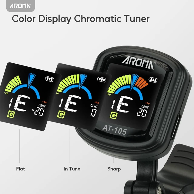 Alt view image 2 of 7 - Guitar Tuner Clip On Rechargeable Chromatic Tuner for Guitar Bass Ukulele Violin Mandolin